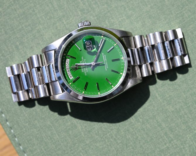 Rolex DayDate 18026 Platin mit grünem Stella Dial – Bild 4