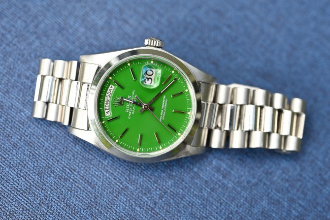 Rolex DayDate 18026 Platin mit grünem Stella Dial – Bild 6