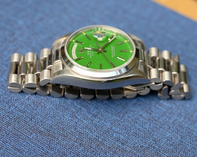 Rolex DayDate 18026 Platin mit grünem Stella Dial – Bild 7