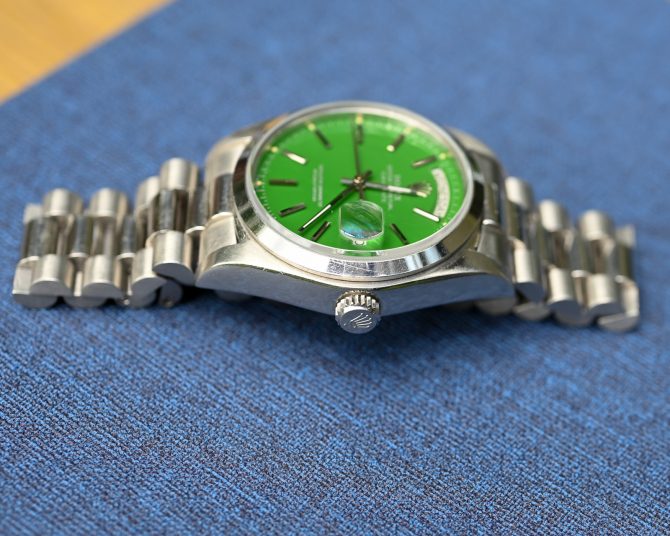 Rolex DayDate 18026 Platin mit grünem Stella Dial – Bild 8