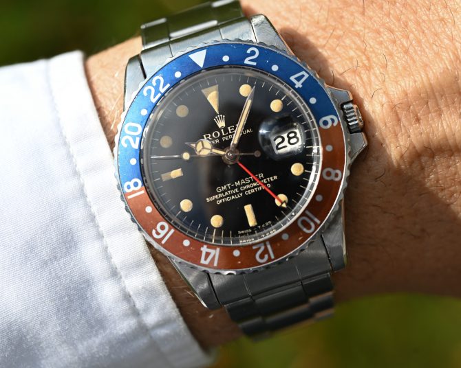 Rolex GMT 1675 Gilt mit Fullgloss Zifferblatt und Traumpatina