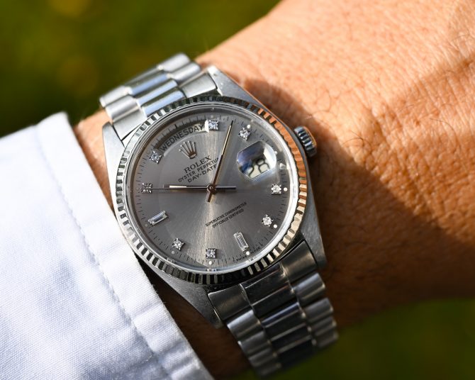 Rolex Day-Date 18039 in Weißgold – mit tollem grauen Blatt im TOP Zustand ! – Bild 14