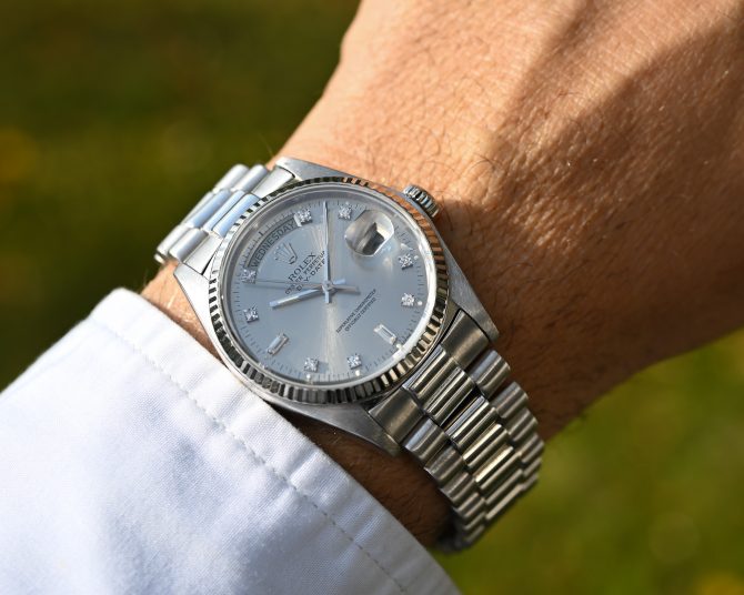Rolex Day-Date 18039 in Weißgold – mit tollem grauen Blatt im TOP Zustand ! – Bild 15