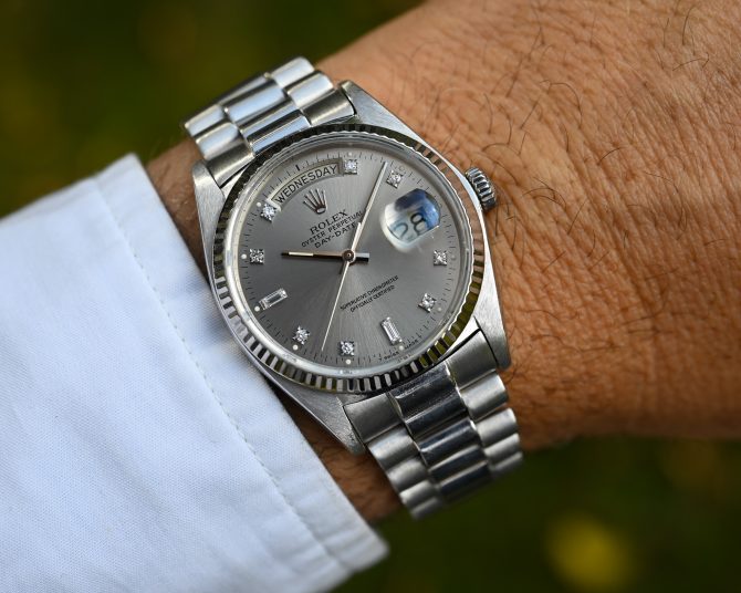 Rolex Day-Date 18039 in Weißgold – mit tollem grauen Blatt im TOP Zustand ! – Bild 19