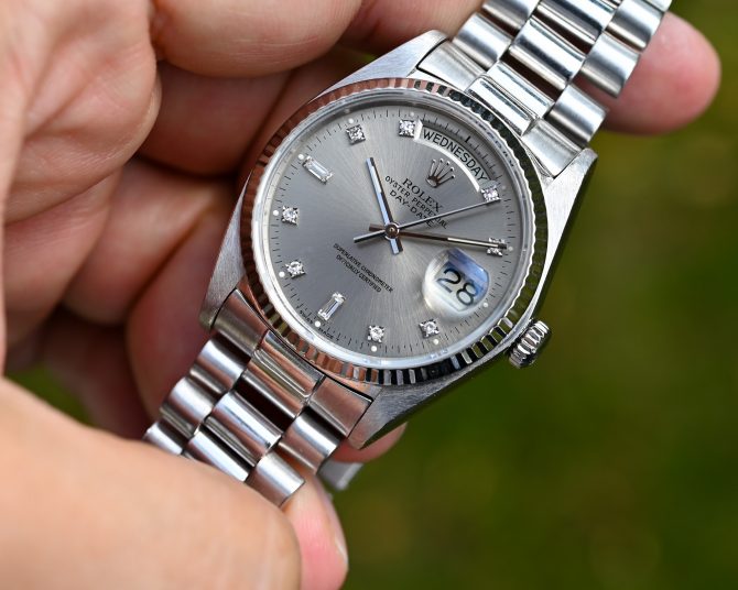 Rolex Day-Date 18039 in Weißgold – mit tollem grauen Blatt im TOP Zustand ! – Bild 2