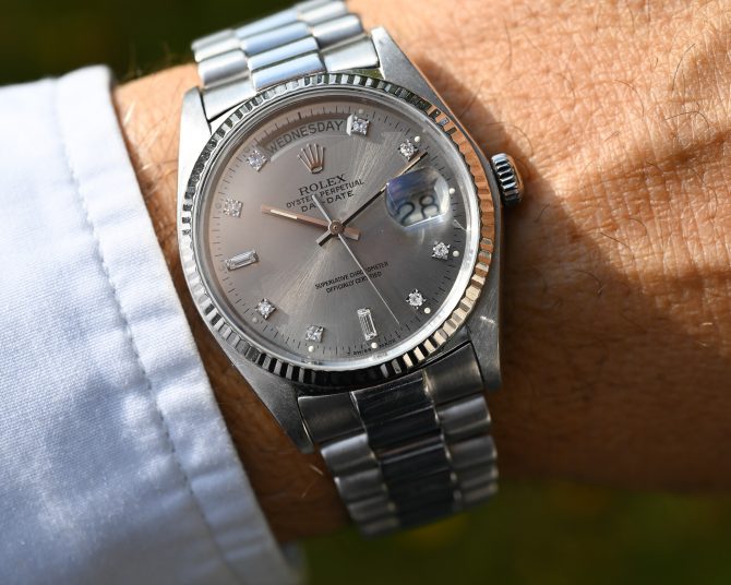 Rolex Day-Date 18039 in Weißgold – mit tollem grauen Blatt im TOP Zustand ! – Bild 20