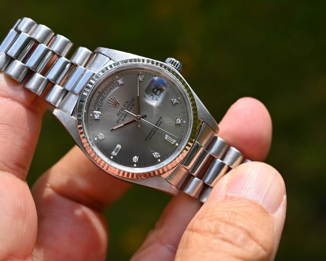 Rolex Day-Date 18039 in Weißgold – mit tollem grauen Blatt im TOP Zustand ! – Bild 21