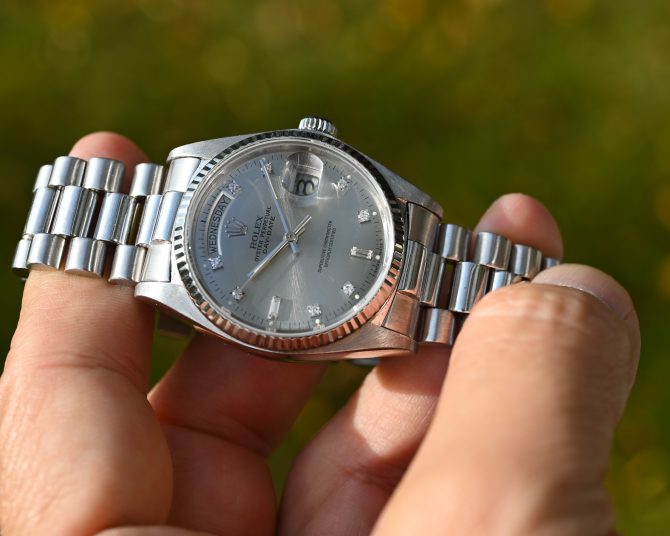 Rolex Day-Date 18039 in Weißgold – mit tollem grauen Blatt im TOP Zustand ! – Bild 22