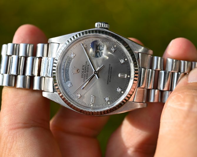 Rolex Day-Date 18039 in Weißgold – mit tollem grauen Blatt im TOP Zustand ! – Bild 23