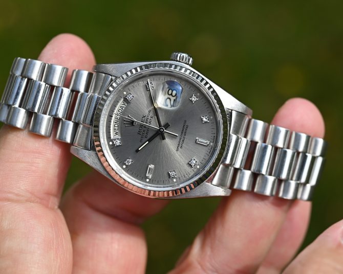 Rolex Day-Date 18039 in Weißgold – mit tollem grauen Blatt im TOP Zustand ! – Bild 24
