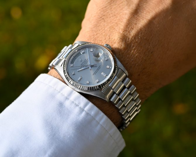 Rolex Day-Date 18039 in Weißgold – mit tollem grauen Blatt im TOP Zustand ! – Bild 3