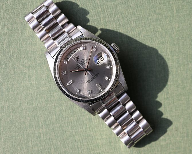 Rolex Day-Date 18039 in Weißgold – mit tollem grauen Blatt im TOP Zustand ! – Bild 5