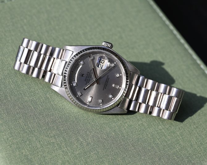 Rolex Day-Date 18039 in Weißgold – mit tollem grauen Blatt im TOP Zustand ! – Bild 8