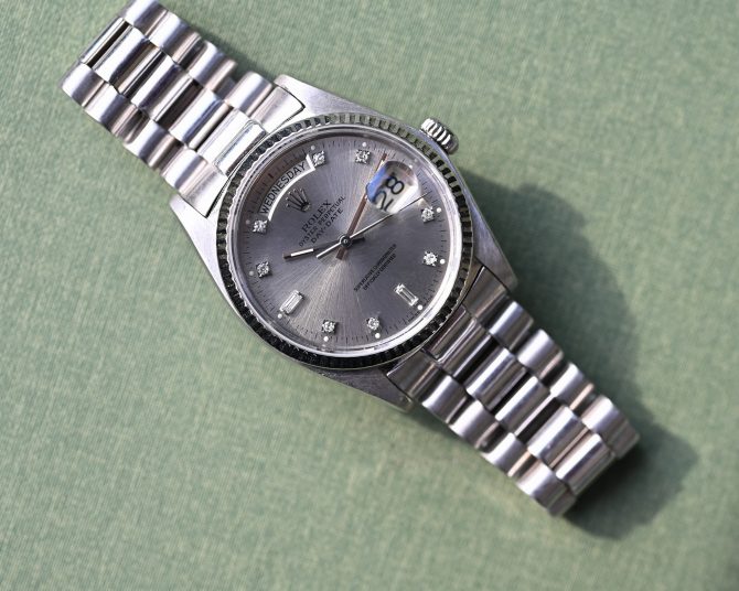Rolex Day-Date 18039 in Weißgold – mit tollem grauen Blatt im TOP Zustand ! – Bild 9