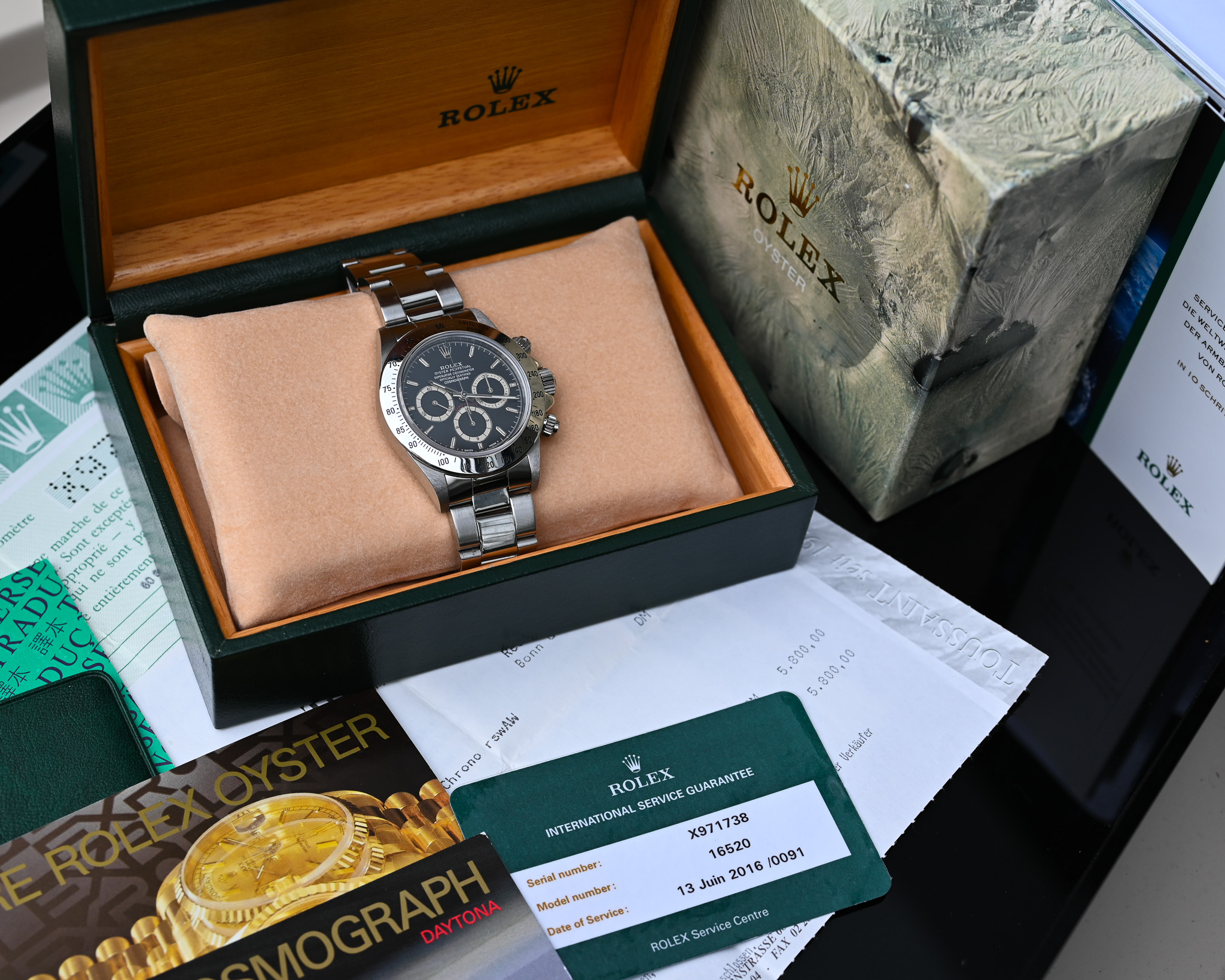 Rolex Daytona 16520 X Serie, inverted-6 Fullset mit Erstkäuferrechnung im extrem guten Zustand – Bild 5