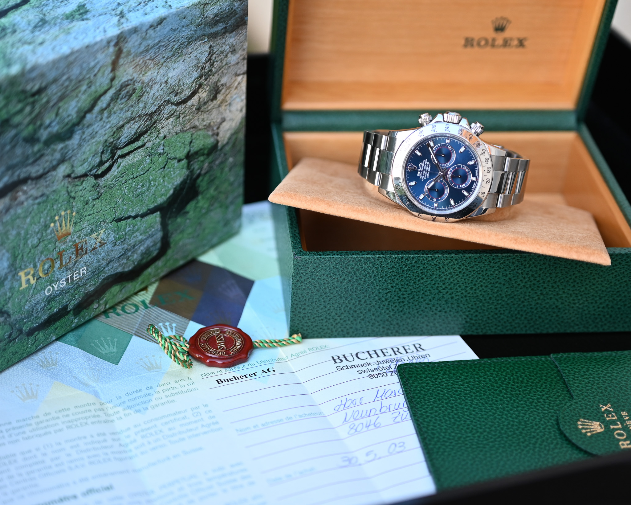 Rolex Daytona 116520 mit blauem Blatt inkl. Box und Papiere – Bild 2