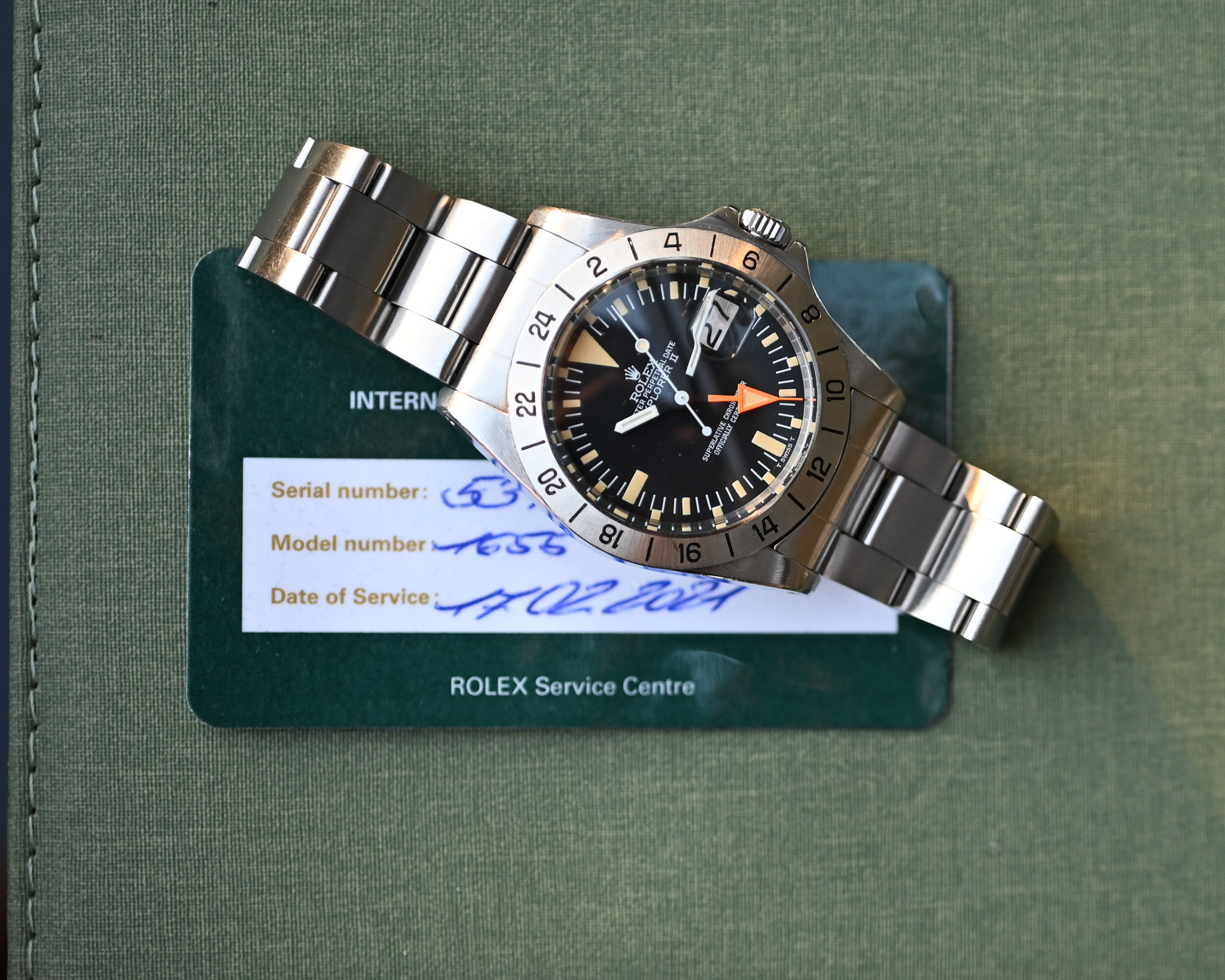 Rolex Explorer II 1655 „Orange Hand“ – MK3 Rail Dial | Jahr 1977 | Unpoliert | Wunderschöne und perfekte Uhr – Bild 15
