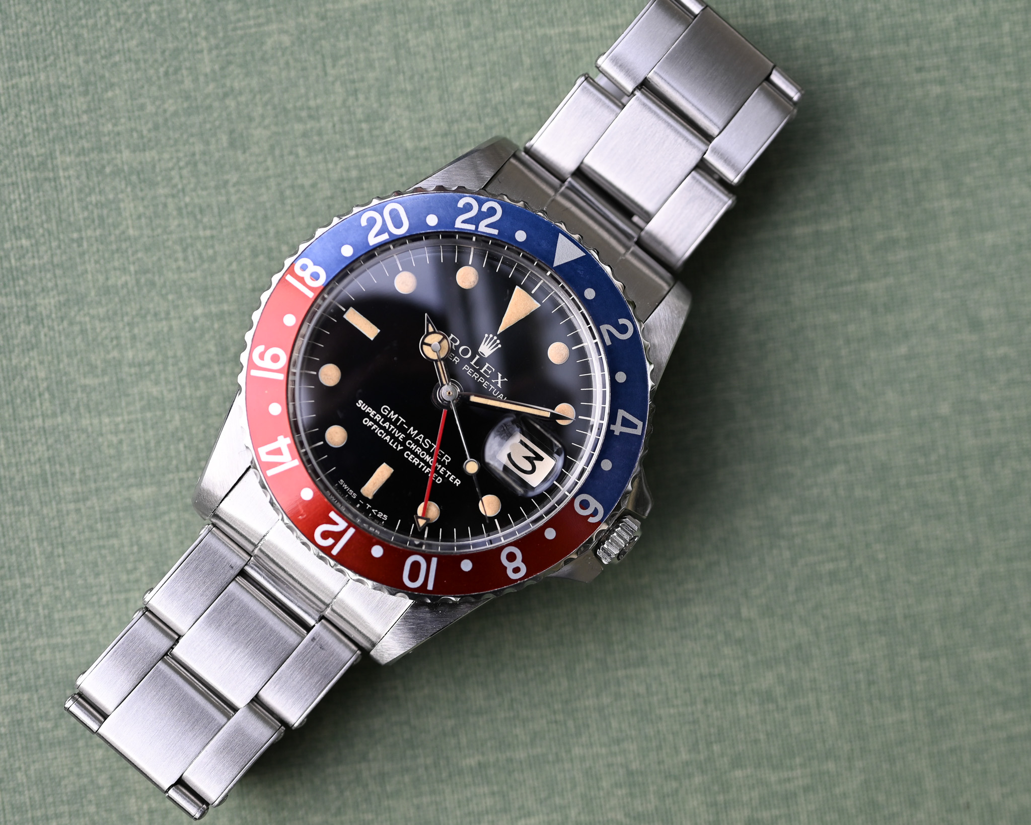 Rolex GMT 1675 Broad PCG - Gilt mit Fullgloss Zifferblatt und Traumpatina – Bild 12