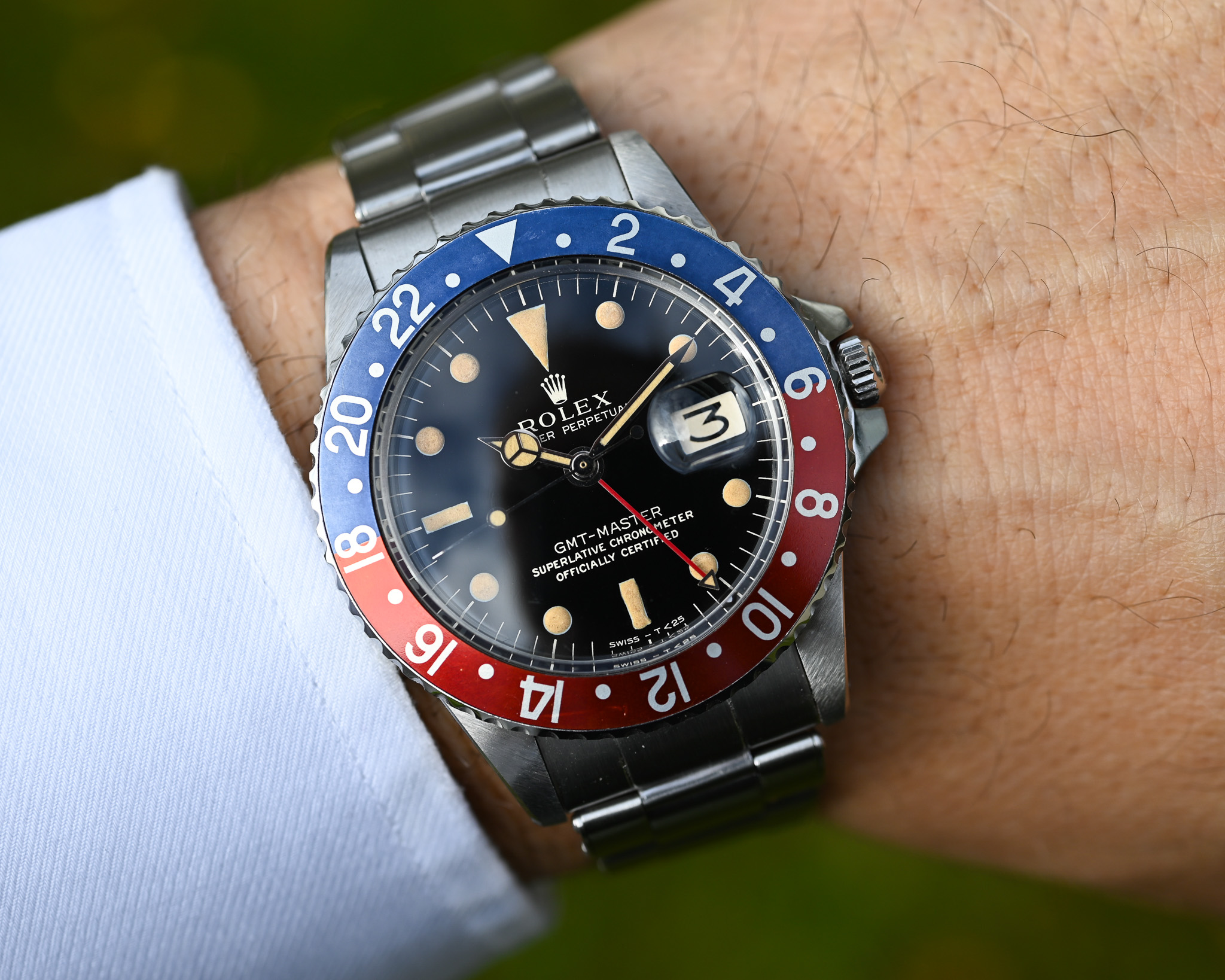 Rolex GMT 1675 Broad PCG - Gilt mit Fullgloss Zifferblatt und Traumpatina – Bild 13