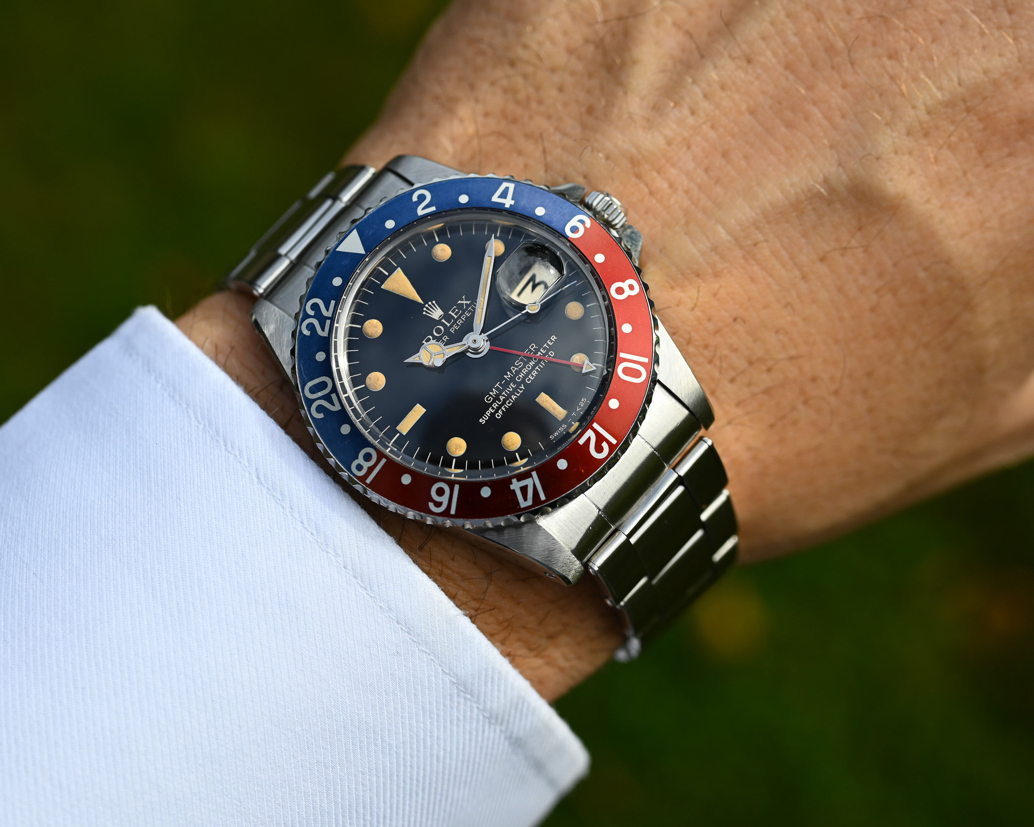 Rolex GMT 1675 Broad PCG - Gilt mit Fullgloss Zifferblatt und Traumpatina – Bild 3