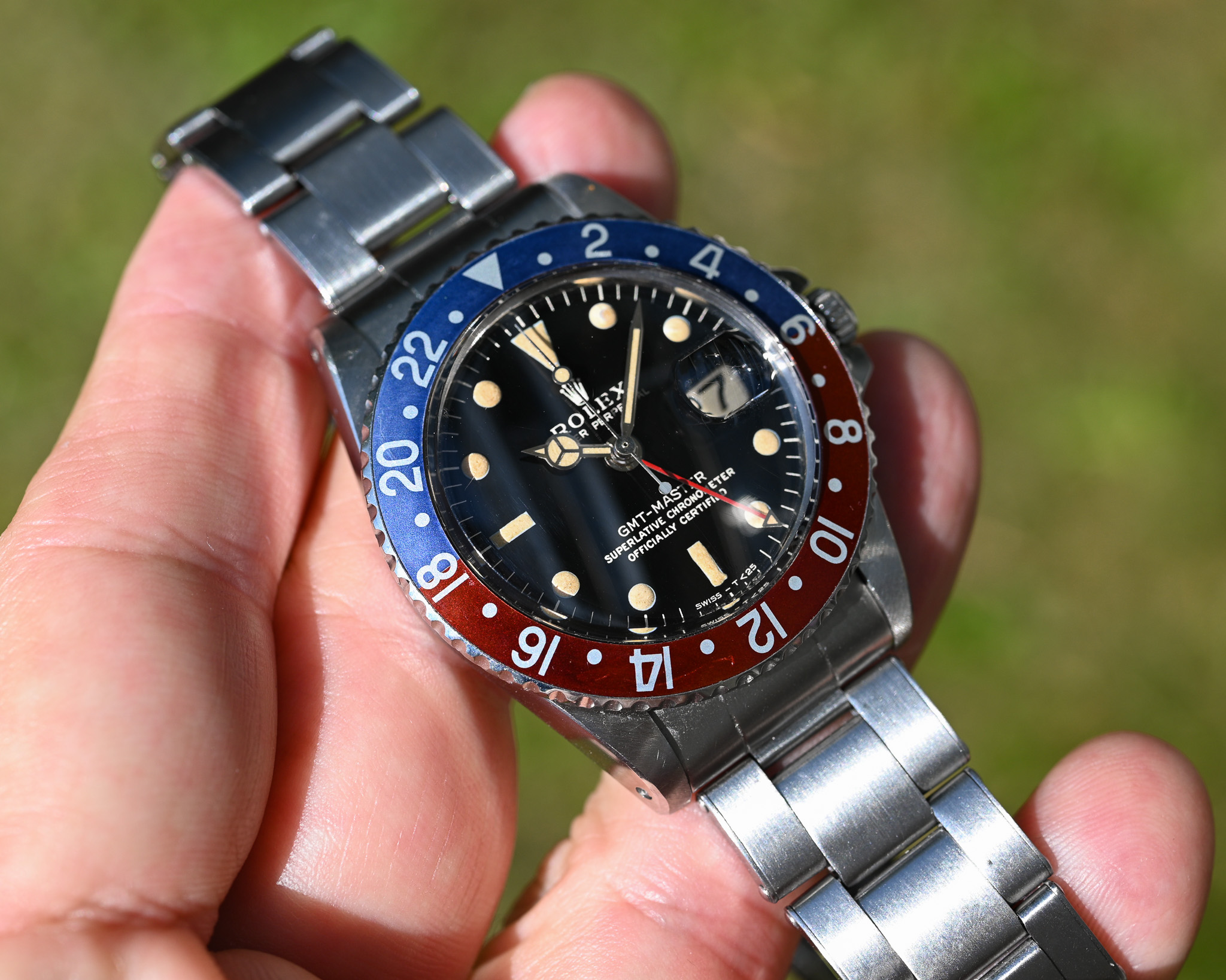 Rolex GMT 1675 Broad PCG - Gilt mit Fullgloss Zifferblatt und Traumpatina – Bild 9