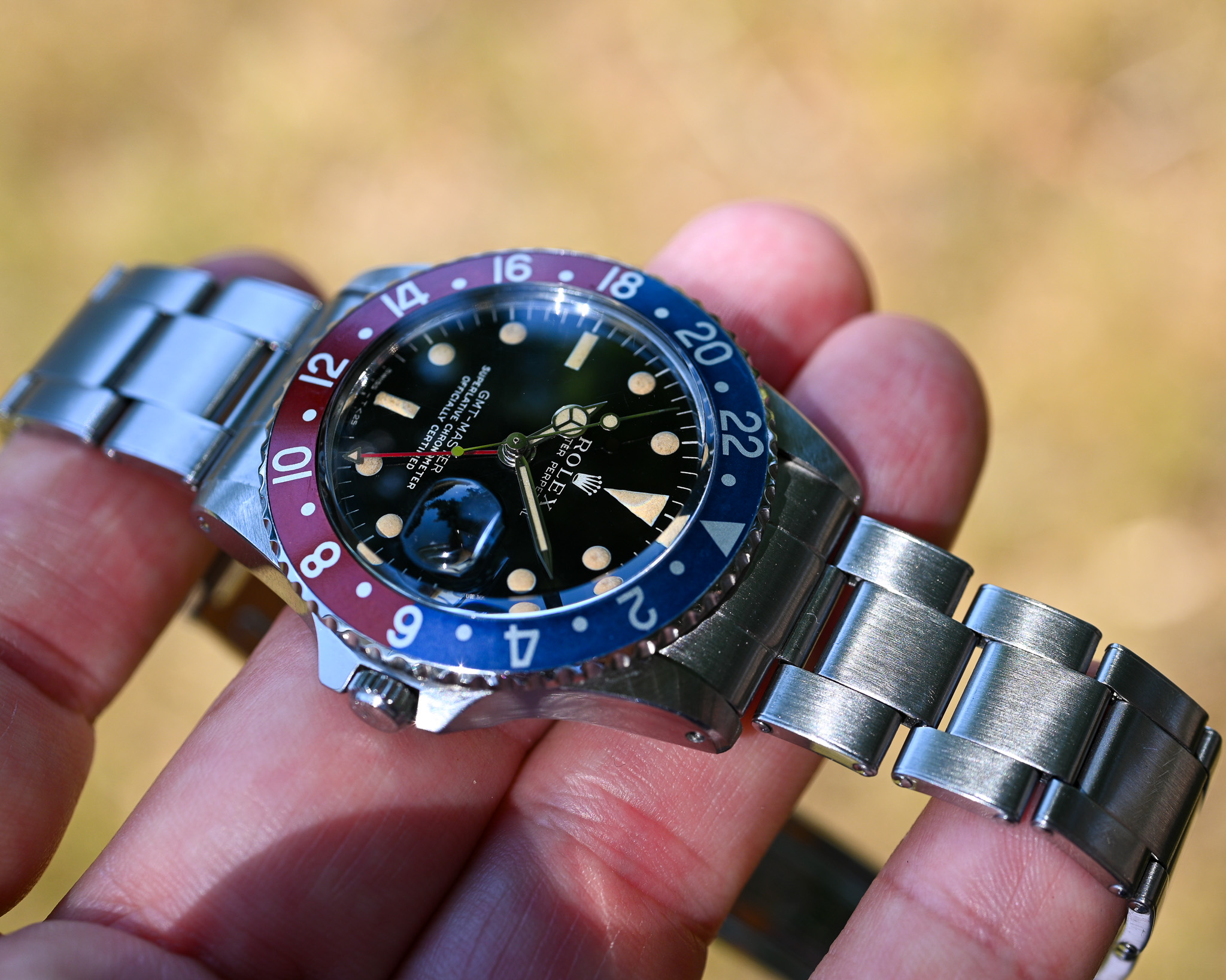 Rolex GMT 1675 Broad PCG - Gilt mit Fullgloss Zifferblatt und Traumpatina – Bild 7