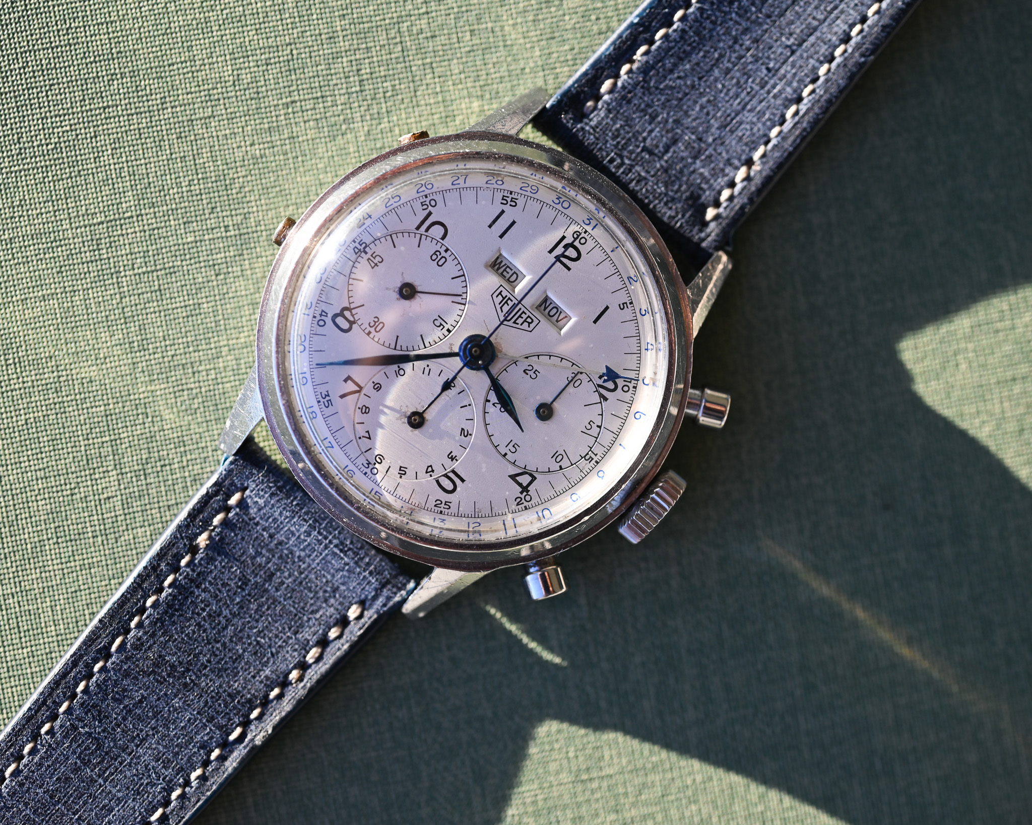 Heuer „Pre-Carrera“ Triple Kalender – Valjoux 72c | Oversized 38 mm | 1950er Jahre – Bild 10