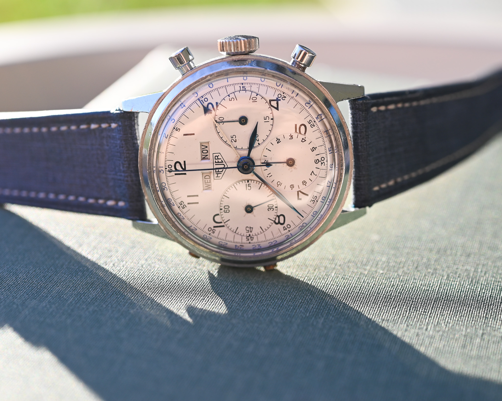 Heuer „Pre-Carrera“ Triple Kalender – Valjoux 72c | Oversized 38 mm | 1950er Jahre – Bild 11