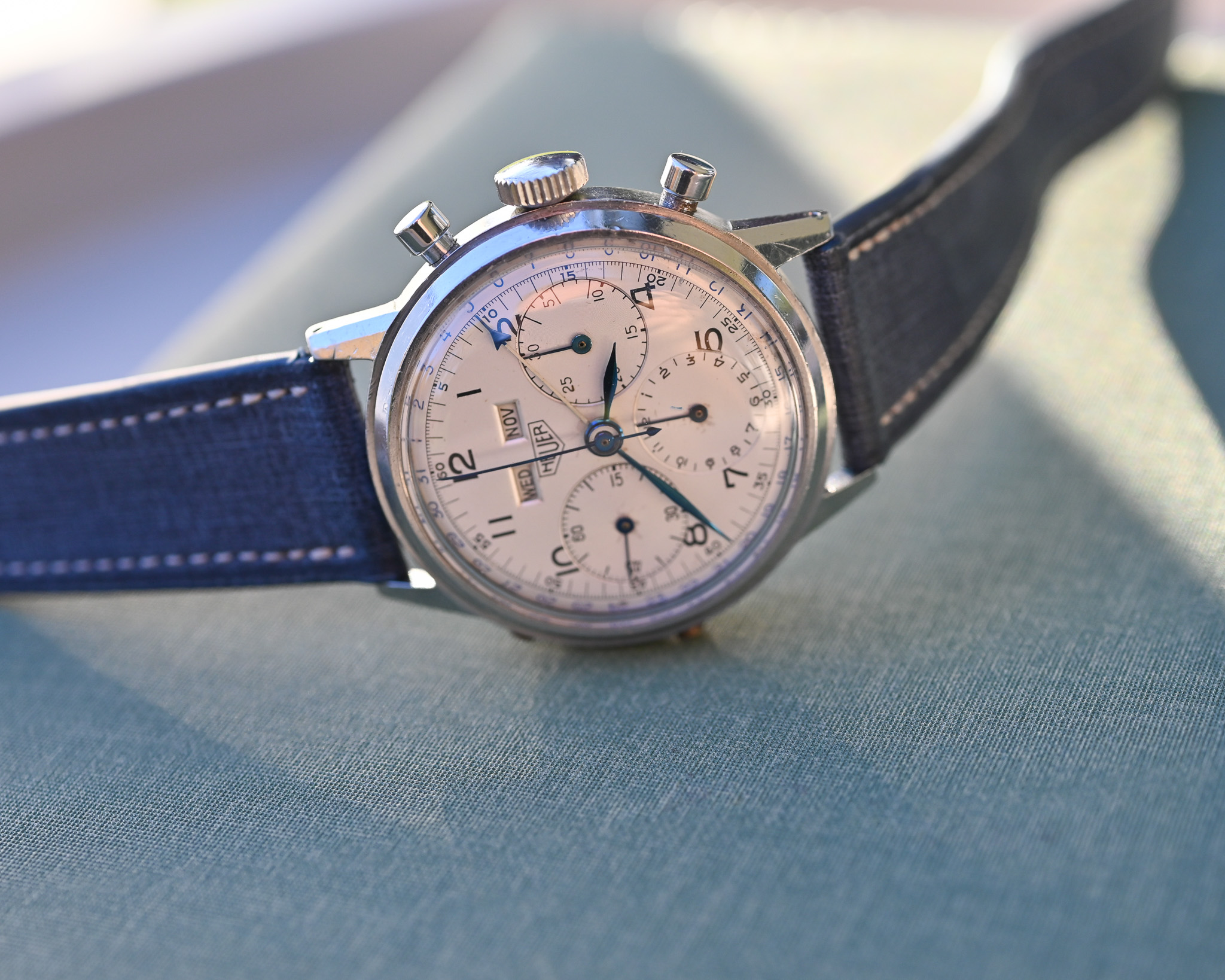 Heuer „Pre-Carrera“ Triple Kalender – Valjoux 72c | Oversized 38 mm | 1950er Jahre – Bild 14