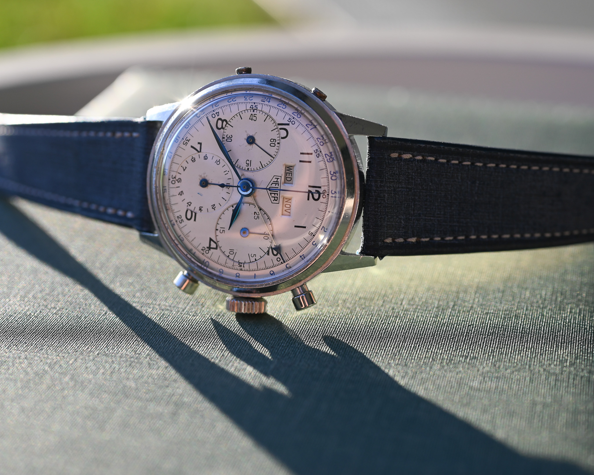 Heuer „Pre-Carrera“ Triple Kalender – Valjoux 72c | Oversized 38 mm | 1950er Jahre – Bild 15