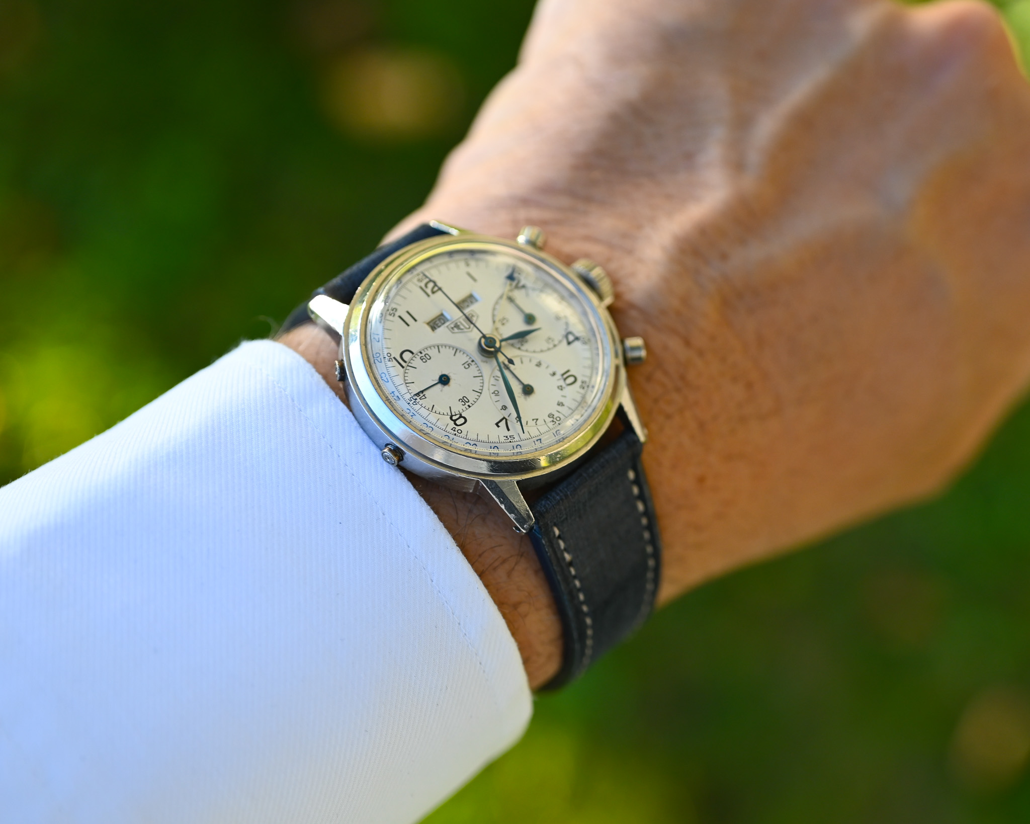 Heuer „Pre-Carrera“ Triple Kalender – Valjoux 72c | Oversized 38 mm | 1950er Jahre – Bild 19