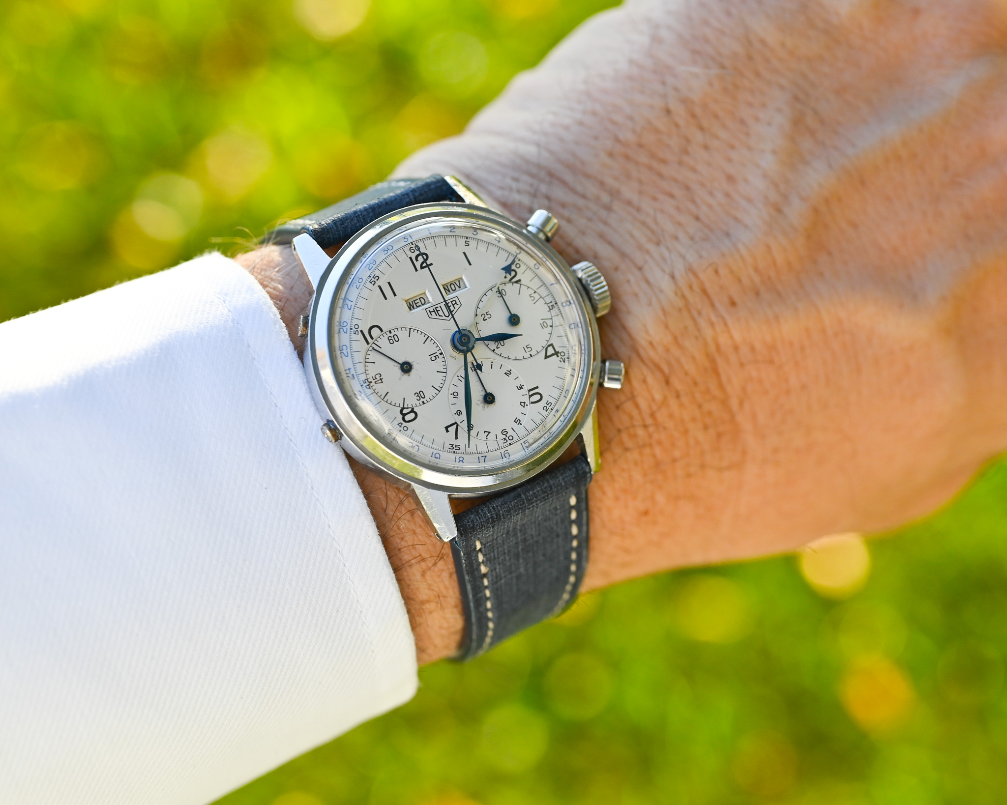 Heuer „Pre-Carrera“ Triple Kalender – Valjoux 72c | Oversized 38 mm | 1950er Jahre – Bild 2