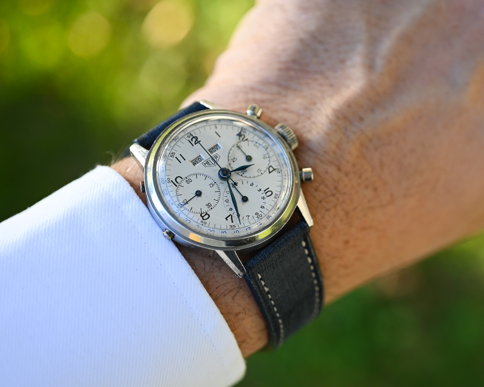 Heuer „Pre-Carrera“ Triple Kalender – Valjoux 72c | Oversized 38 mm | 1950er Jahre – Bild 4