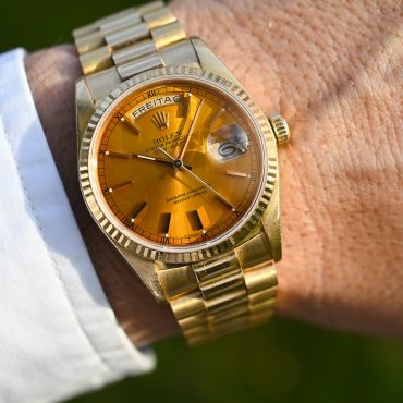 Rolex Day-Date Gelbgold Tropical 18038 "Honey - Dial" mit Box und Papieren