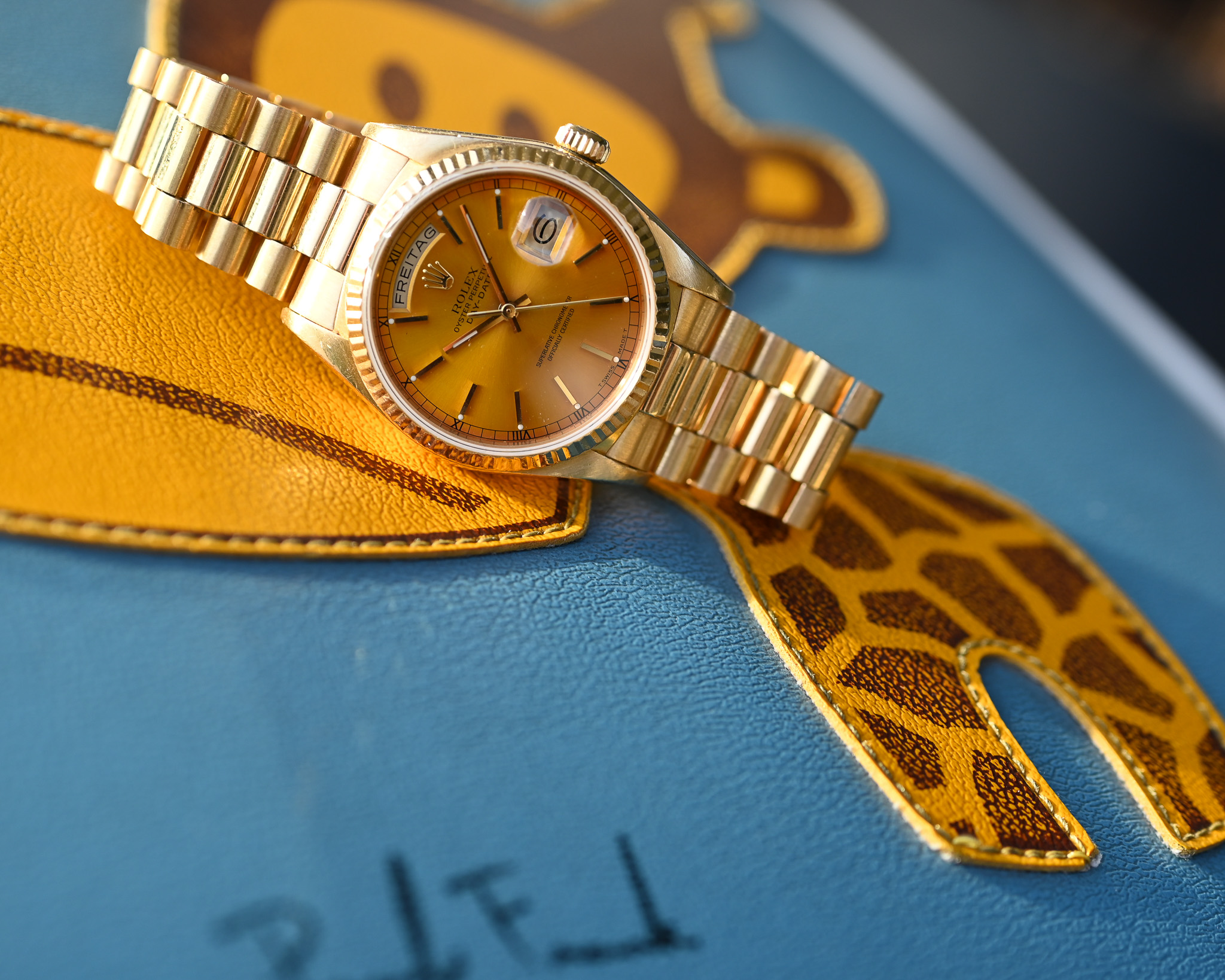 Rolex Day-Date Gelbgold Tropical 18038 "Honey - Dial" mit Box und Papieren – Bild 20