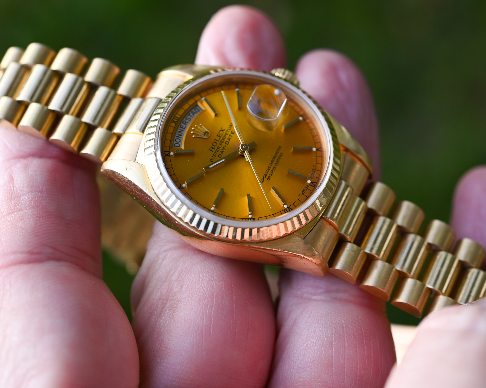 Rolex Day-Date Gelbgold Tropical 18038 "Honey - Dial" mit Box und Papieren – Bild 5