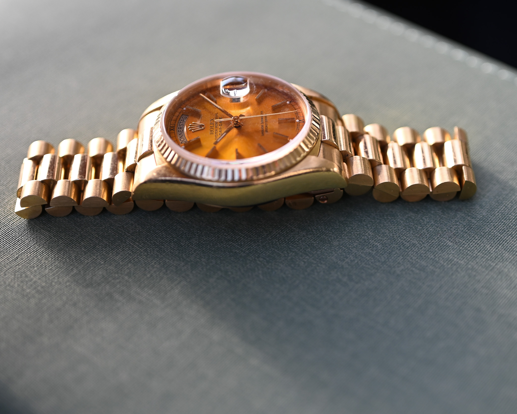 Rolex Day-Date Gelbgold Tropical 18038 "Honey - Dial" mit Box und Papieren – Bild 9