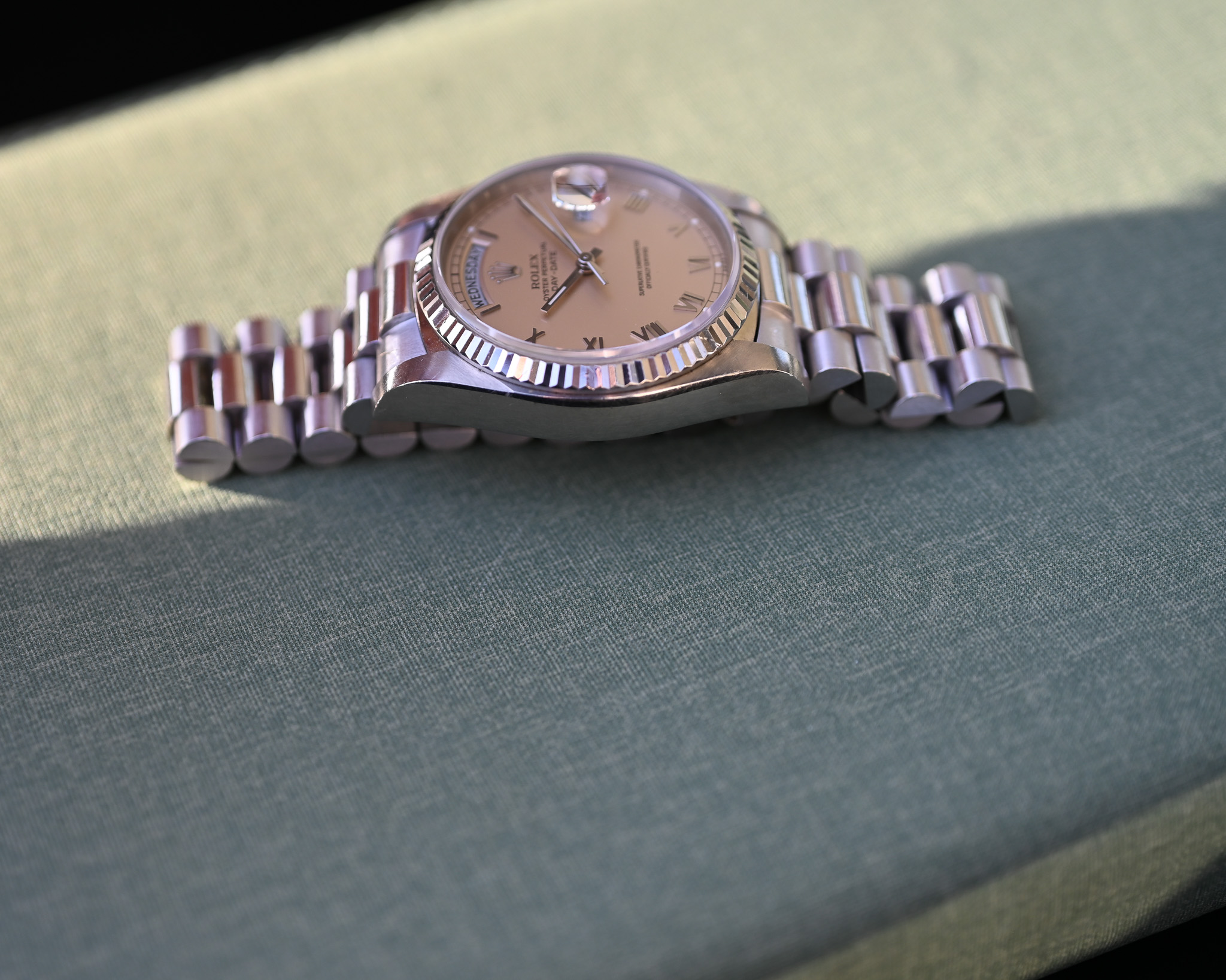 Rolex Day-Date Weißgold 18039 "Salmon Royal" mit Box und Papieren – Bild 6
