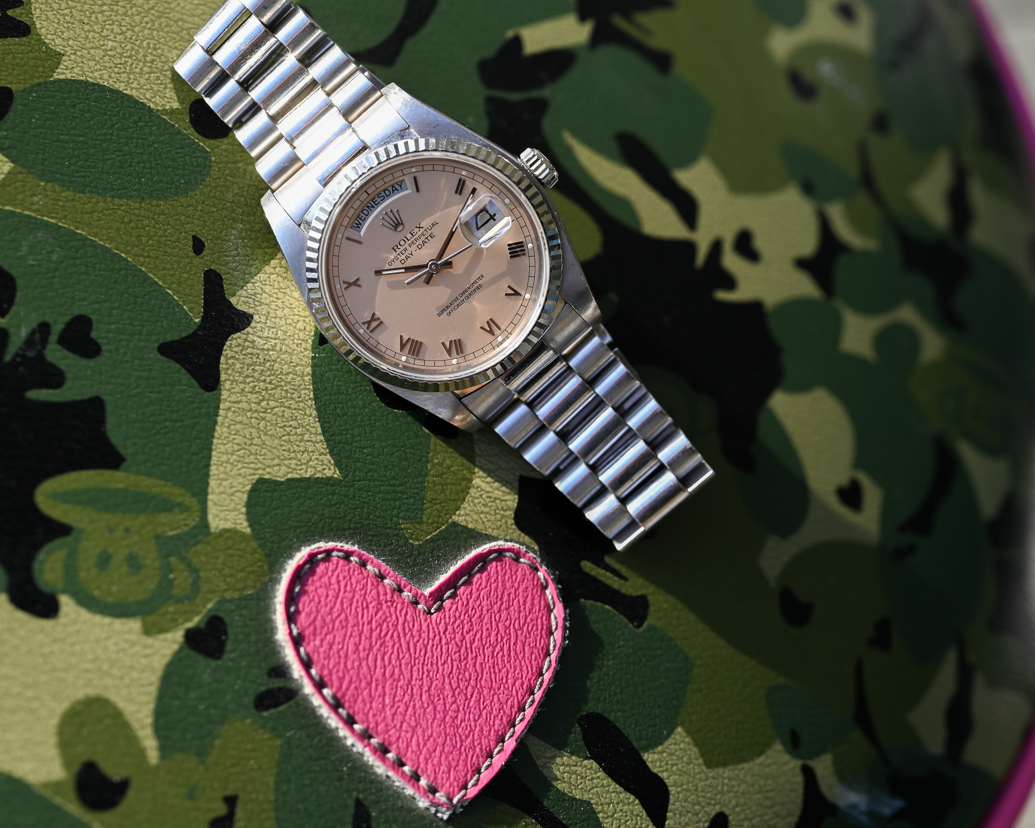 Rolex Day-Date Weißgold 18039 "Salmon Royal" mit Box und Papieren – Bild 13