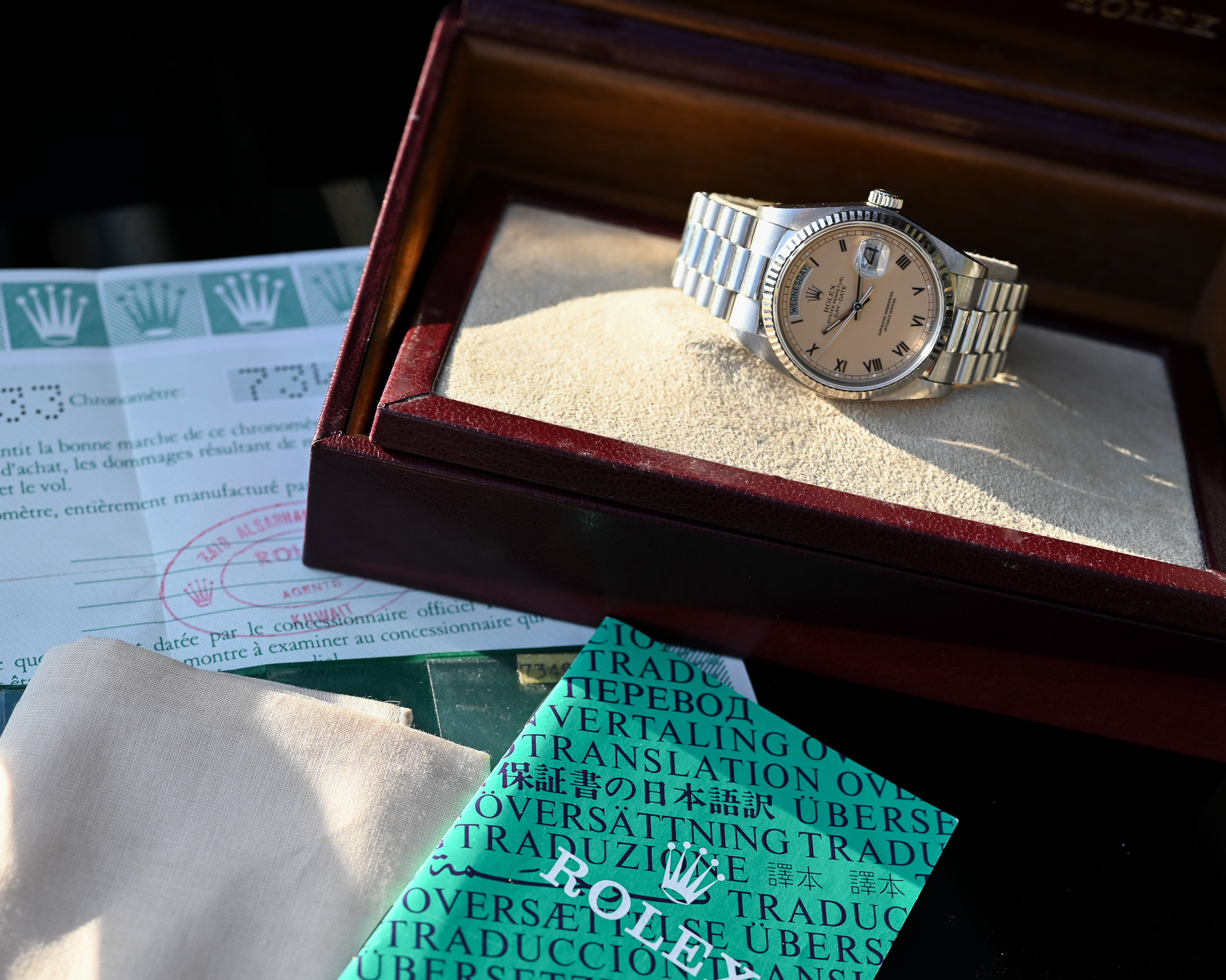 Rolex Day-Date Weißgold 18039 "Salmon Royal" mit Box und Papieren – Bild 2