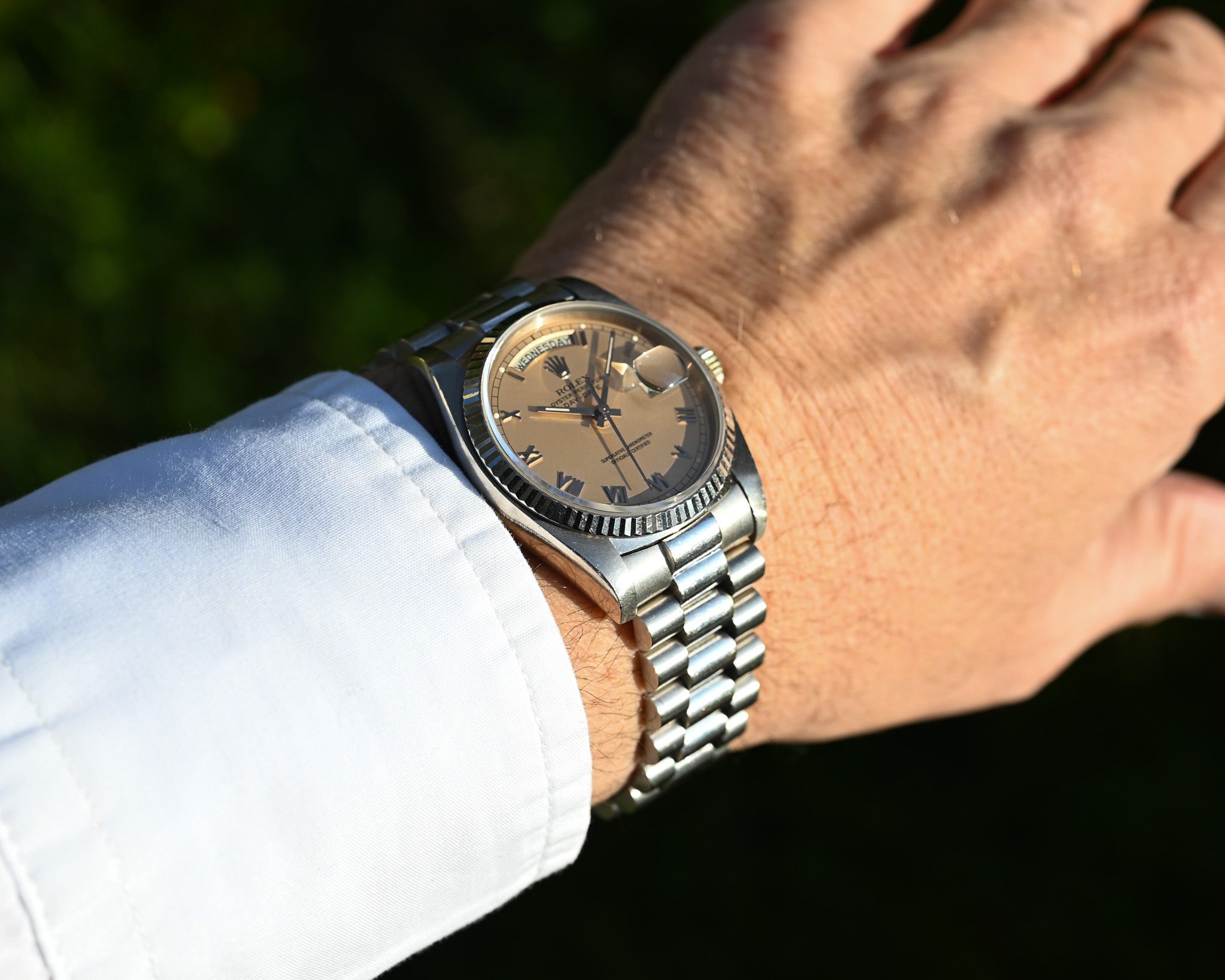 Rolex Day-Date Weißgold 18039 "Salmon Royal" mit Box und Papieren – Bild 3