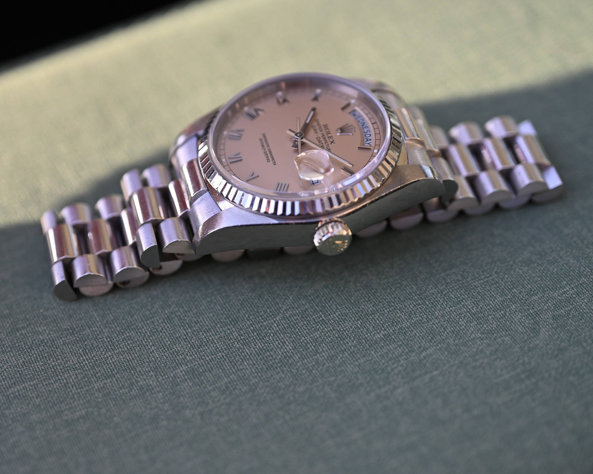 Rolex Day-Date Weißgold 18039 "Salmon Royal" mit Box und Papieren – Bild 7