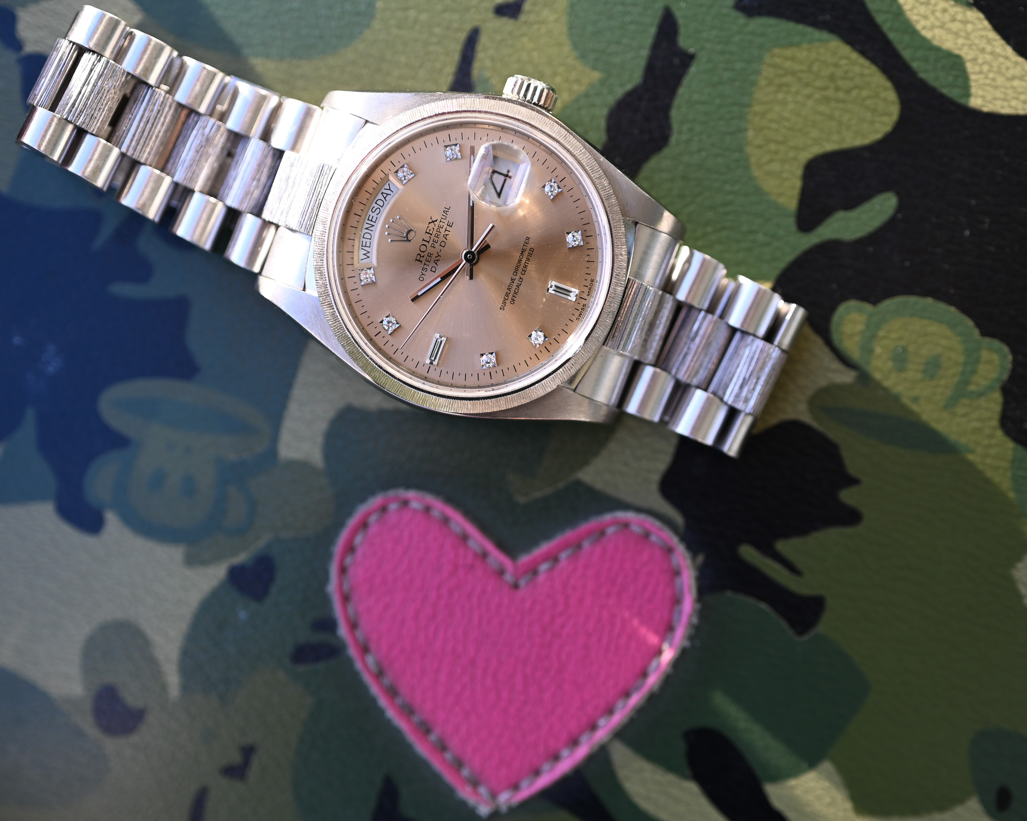 Rolex Day-Date Weißgold 18079 Borke "Rose Champagne" – Bild 13