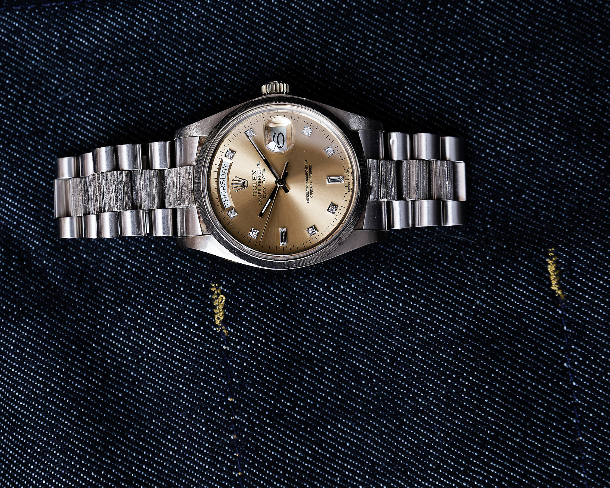 Rolex Day-Date Weißgold 18079 Borke "Rose Champagne" – Bild 14