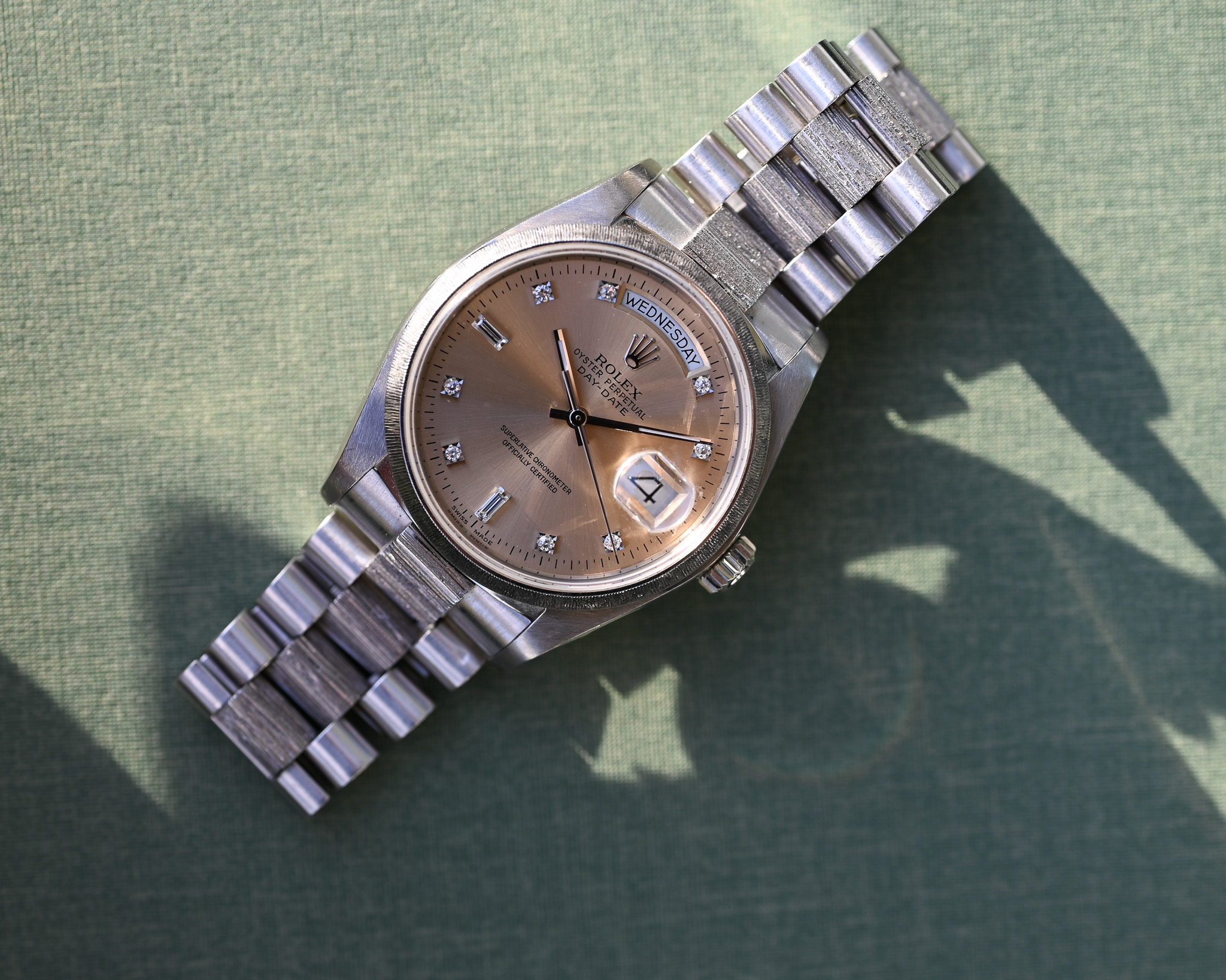 Rolex Day-Date Weißgold 18079 Borke "Rose Champagne" – Bild 6