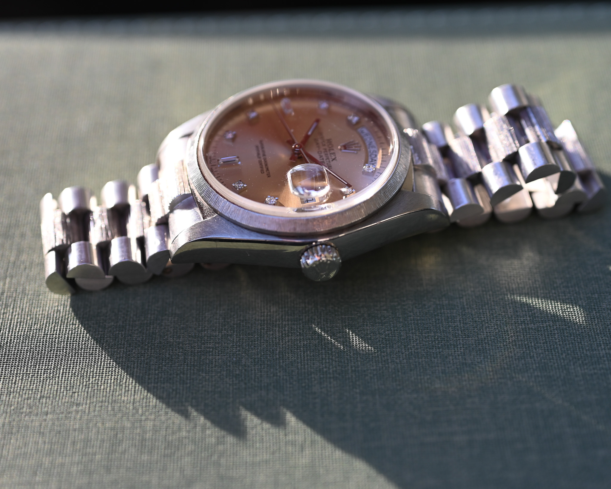 Rolex Day-Date Weißgold 18079 Borke "Rose Champagne" – Bild 8