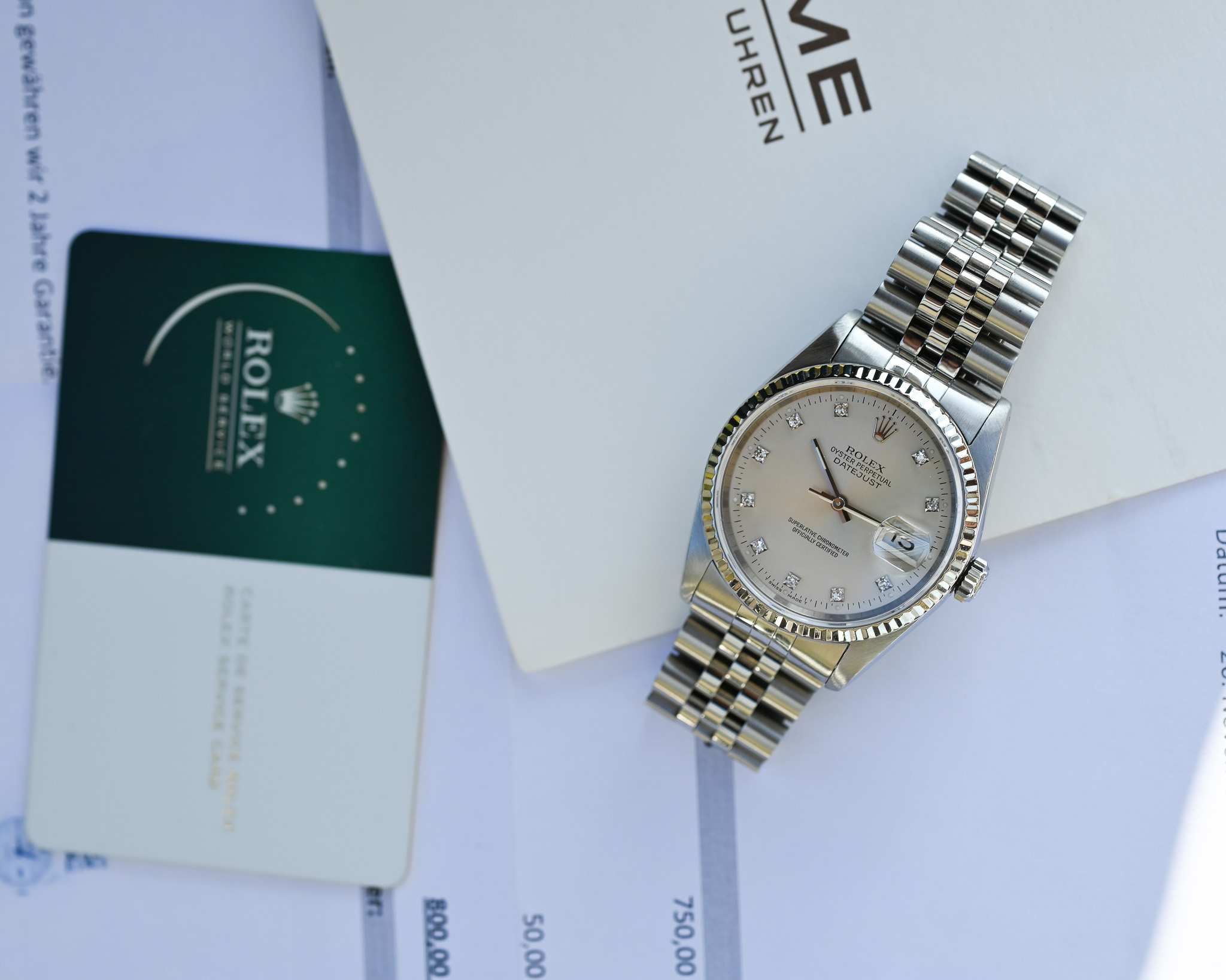 Rolex Datejust Ref. 16234 – Diamantblatt – Top-Zustand – Rolex Service 12/2026 – Bild 3