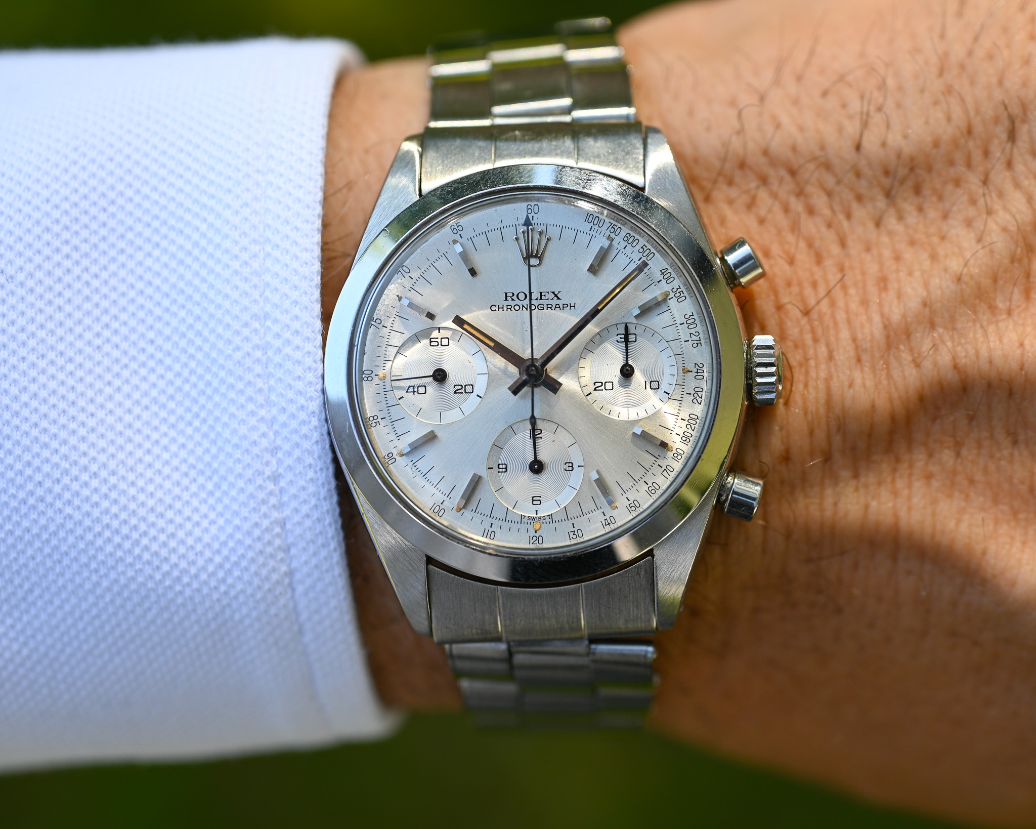 Rolex Chronograph „Pre-Daytona“ – Ref. 6238 | Baujahr 1965 | Silbernes Blatt