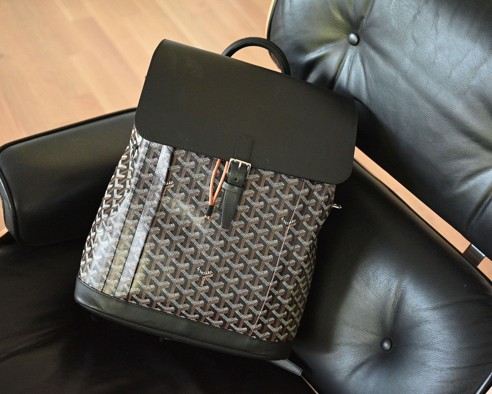 Goyard Alpin MM Backpack Rucksack Goyardine Schwarz