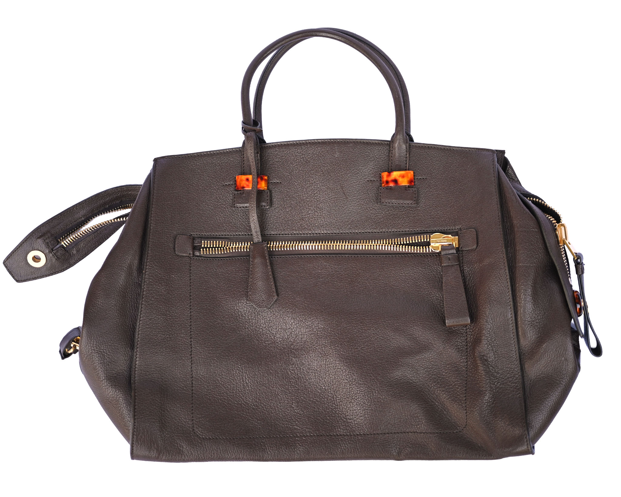 Tom Ford Weekender aus Leder in dark chocolate brown – Bild 4